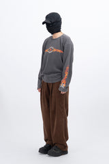 スピンファイヤーヴィンテージワッフルクロップ長袖Tシャツ