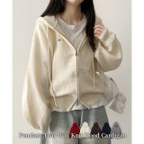 Flo Pendant Loose Fit Knit Hooded Zip-Up