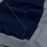 layered deconstructed zip-up hoodie_blue