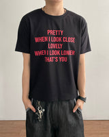 プリットクロッププリント半袖Tシャツ 3C