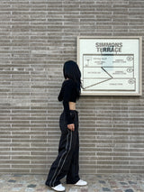 Two-way two-line crunchy wide trek long pants (3 colors)