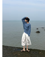 Rok Linen Pintuck Bermuda Pants