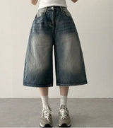 Kneb   Washing denim Bermuda shorts [Basic & Long]