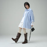 RELAXED PIN STRIPE SHIRT (SkyBlue)