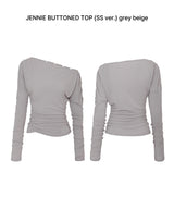 JENNIE BUTTONED TOP (SS ver.) grey beige