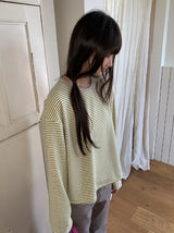 ヘンカンボーダーカラーラウンド長袖Tシャツ