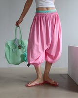 4 color banding harem baggy Aladdin half-length shorts