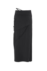 CUT-OUT LONG SKIRT charcoal