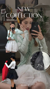Bow mesh tutu skirt (2colors)