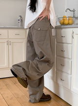 Dian Flap Pocket Cotton Balloon Wide Pants (2color)