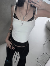 lace bra layered top (2color)