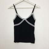 V-cut lace sleeveless (4color)