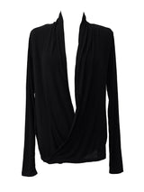 loose V-wrap shirring T (2color)