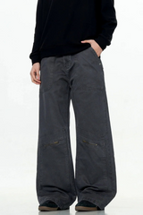 Washed Straight-Leg Cargo Pants