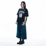 Cut-off Capri Denim Pants - DEEP BLUE