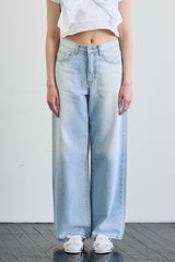 AZURE WIDE DENIM PANTS / SKY BLUE