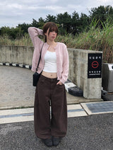 Ttalba スカシ ボールド ニット カーディガン