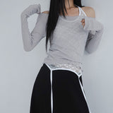 [Kient] V-Neck Wave Slim Ribbed T-Shirt - 4 Colors