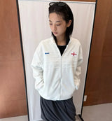 BOUCLE PATCH TRACK ZIP-UP