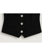 [PRE-FALL] Dana Vintage Button Tailored Vest Navy