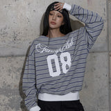 STRIPE ONE-SHOULDER SWEATSHIRT (GRAY) F25ZB017