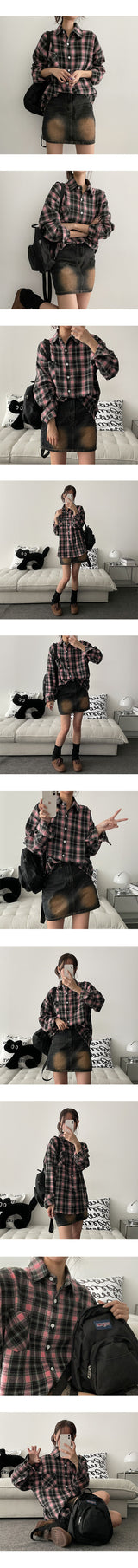a peak-checked shirt