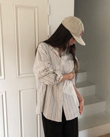 [ORIGINAL] Ain Stripe Oversized Shirt