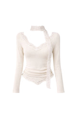 Mying lace scarf T-shirt