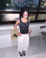 (Set/2color) Ditsy Flower Lace Layered Sleeveless Top