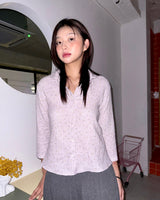 (2color) Embossed Ditsy Flower Bracelet Shirt