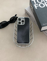 [MADE]ミスティ ブラック シルバーエポキシ iPhoneケース