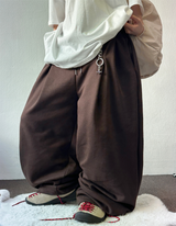 KEY RING BACK-FRONT PINTUCK BALLOON PANTS 🤎🩶🤍🖤4COLOR