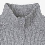 High-Neck Cardigan Grey