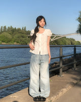 Tero Double Back Pocket Embossed Denim Pants