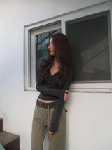 v neck slim t