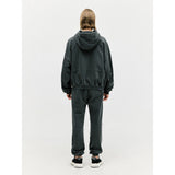 オーバーサイズドフルジップフーディー - Washed Black