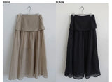 レイヤーシースルーロングスカート (BEIGE, BLACK 2COLORS!)
