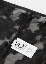 Lace Flower Wrap Skirt_Black