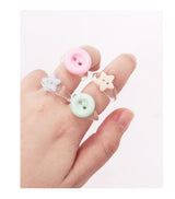 soda candy button ring (6color)
