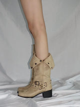 2way button folding boots