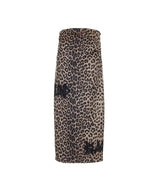 8287 Logo Leopard Long Skirt (Brown)