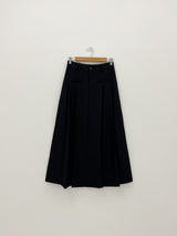 Pleat Twill Long Skirt
