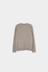 LMN ヘンリーネックケーブルラウンドニット (5 colors)