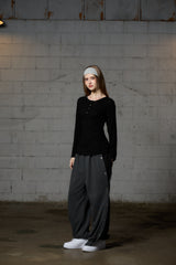 FAIRY WOOL LONG SLEEVE / BLACK