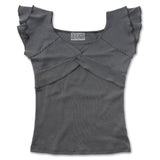 Drape Stripe Tee [Gray]