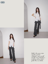 cool frill layered skirt bendable pants