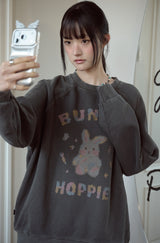 Pastel Bunny Raglan Pigment Sweatshirt