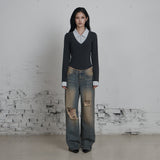 C HOOK OPEN SHIRT LAYERED TOP_WHITE