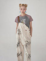 Short cotton printed T-shirt with retro patchwork color and raglan sleeves
