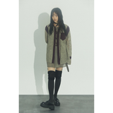リボンミニドレス : KHAKI